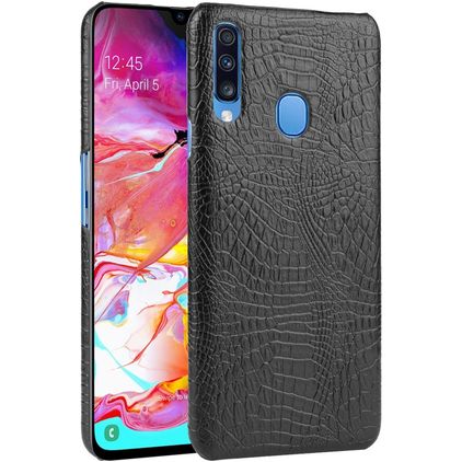 Mobigear Croco Coque Samsung Galaxy A20s Coque arrière Rigide - Noir