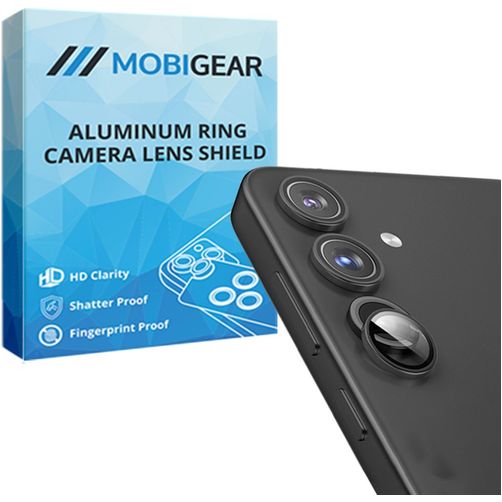 Mobigear Single Samsung Galaxy S24 Verre trempé Protection Objectif Caméra - Compatible Coque - Noir
