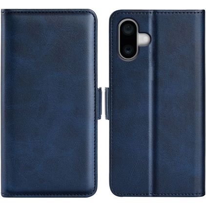 Mobigear Slim Magnet iPhone 16 Étui Portefeuille - Bleu foncé