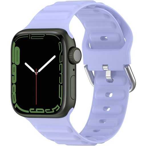 Mobigear Bumpy Bracelet Silicone Apple Watch Fermeture boucle ardillon - 49/46/45/44 mm - Violet
