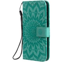 Mobigear Sunflower Housse Motorola Moto G8 Plus Etui Porte-Monnaie - Turquoise