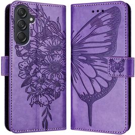 Mobigear Butterfly Housse Samsung Galaxy M55 Etui Porte-Monnaie - Violet
