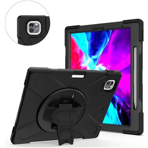 Mobigear SureGrip XGuard Coque iPad Pro 13 Pouces (2025) Coque arrière en Plastique rigide,Silicone + Porte-crayon + Bandoulière + Support Amovible - Noir