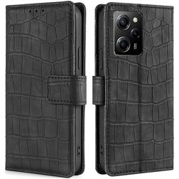 Mobigear Croco POCO X5 Pro Étui Portefeuille - Noir