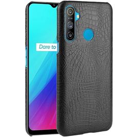 Mobigear Croco Coque Realme C3 Coque arrière Rigide - Noir