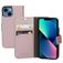 Mobiparts Saffiano Wallet Housse iPhone 13 Mini Etui Porte-Monnaie - Rose