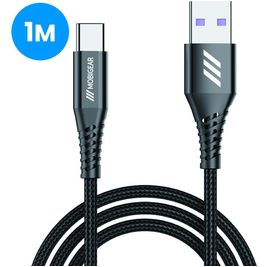 Mobigear Nylon - Câble USB-A vers USB-C 1 mètre - Noir
