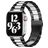 Mobigear Antwerp Bracelet Acier pour Apple Watch Fermeture boucle déployante - 42/41/40/38 mm - Noir / Blanc