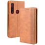 Mobigear Sensation Housse Motorola Moto G8 Plus Etui Porte-Monnaie - Cognac