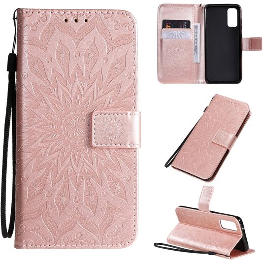 Mobigear Wallet Book Case Sunflower Rose Gold Samsung Galaxy S20