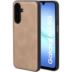 Mobiparts Classic Coque Samsung Galaxy A17 MagSafe Coque arrière en TPU,Similicuir - Moonstone Beige