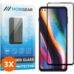 Mobigear Premium Motorola Moto G 5G Plus Verre trempé Protection d'écran - Compatible Coque - Noir (Lot de 3)