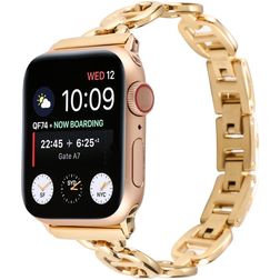 Mobigear Paris Bracelet Acier Apple Watch Fermeture boucle déployante - 49/46/45/44 mm - Or