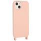 Mobigear Lanyard iPhone 14 Coque avec cordon en Silicone - Rose