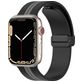 Mobigear Stripe Mag Bracelet Silicone Apple Watch Fermeture magnétique - 42/41/40/38 mm - Noir / Gris