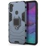 Mobigear Armor Ring Coque Samsung Galaxy A11 Coque arrière Rigide Anti-Chocs avec Anneau-Support - Bleu