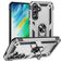 Mobigear Armor ring Samsung Galaxy S24 FE Plastique rigide Coque arrière Antichoc avec bague de maintien - Argent