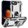Mobigear Armor Ring Coque iPhone 16e Coque arrière Rigide Anti-Chocs avec Anneau-Support - Argent