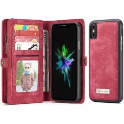 Caseme 008 Housse iPhone X Etui avec Coque Détachable Porte-Monnaie - Rouge