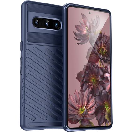 Mobigear Groove Coque Google Pixel 7 Pro Coque arrière en TPU Souple - Bleu