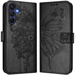 Mobigear Flowers Housse Samsung Galaxy A17 Etui Porte-Monnaie - Noir