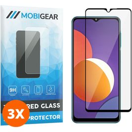 Mobigear Premium Samsung Galaxy M12 Verre trempé Protection d'écran - Compatible Coque - Noir (Lot de 3)