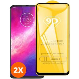 Mobigear Premium Motorola One Hyper Verre trempé Protection d'écran - Compatible Coque - Noir (Lot de 2)