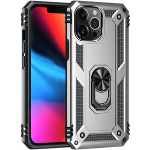 Mobigear Armor Ring Coque iPhone 13 Pro Coque arrière Rigide Anti-Chocs avec Anneau-Support - Argent