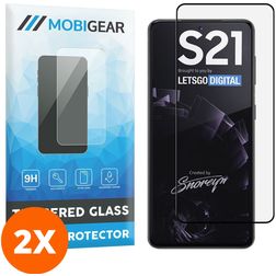 Mobigear Premium Samsung Galaxy S21 Verre trempé Protection d'écran - Compatible Coque - Noir (Lot de 2)