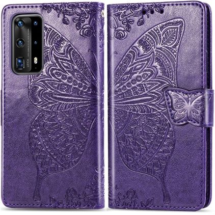 Mobigear Butterfly Housse Huawei P40 Pro Etui Porte-Monnaie - Violet