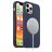 Mobigear Rubber Touch iPhone 12 Silicone MagSafe Coque arrière - Bleu marine