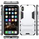 Mobigear Armor Stand Coque iPhone XS Max Coque arrière Rigide Anti-Chocs avec Support Amovible - Argent