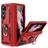 Mobigear Armor Ring Samsung Galaxy Z Fold 5 Plastique rigide Coque arrière Antichoc avec bague de maintien - Rouge
