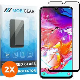 Mobigear Premium Samsung Galaxy A70 Verre trempé Protection d'écran - Compatible Coque - Noir (Lot de 2)
