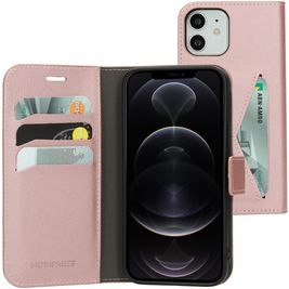 Mobiparts Classic Wallet Housse iPhone 12 Etui Porte-Monnaie - Rose