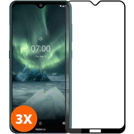 Mobigear Premium Nokia 2.1 Verre trempé Protection d'écran - Compatible Coque - Noir (Lot de 3)