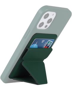 Mobigear Folding Snap-On - Porte Cartes en - 3 Cartes - Compatible MagSafe - Vert