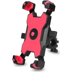 Mobigear PushHold Support vélo Fixation guidon Pince - Universel - Rouge