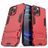 Mobigear Armor Stand Coque iPhone 13 Pro Max Coque arrière Rigide Anti-Chocs avec Support Amovible - Rouge