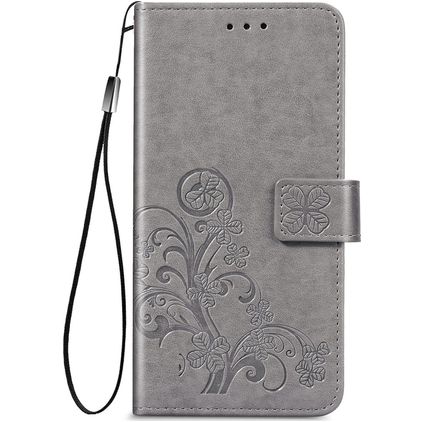 Mobigear Clover Housse OPPO Reno 4 Etui Porte-Monnaie - Gris