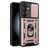 Mobigear Armor Ring Cam Slide Samsung Galaxy S24 FE Plastique rigide Coque arrière Antichoc avec bague de maintien et cache caméra coulissant - Rose doré