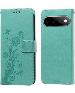 Mobigear Flowers Housse Google Pixel 11 Pro Etui Porte-Monnaie - Vert