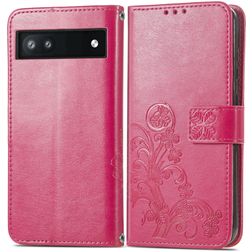 Mobigear Clover Google Pixel 6a Étui Portefeuille - Magenta