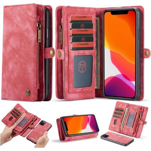 Caseme 008 Housse iPhone 11 Pro Etui avec Coque Détachable Porte-Monnaie - Rouge