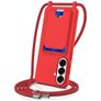 Mobigear Lanyard Card Samsung Galaxy S26 Plus Coque avec cordon en Silicone et Porte-Cartes - Rouge