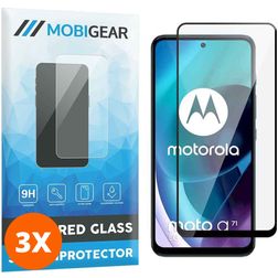 Mobigear Premium Motorola Moto G71 5G Verre trempé Protection d'écran - Compatible Coque - Noir (Lot de 3)