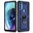 Mobigear Armor Ring Coque Motorola Moto G71 5G Coque arrière Rigide Anti-Chocs avec Anneau-Support - Bleu