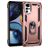 Mobigear Armor Ring Motorola Moto G22 Plastique rigide Coque arrière Antichoc avec bague de maintien - Rose doré