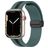 Mobigear Stripe Mag Bracelet Silicone Apple Watch Fermeture magnétique - 42/41/40/38 mm - Noir / Vert