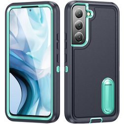 Mobigear Rugged Stand Samsung Galaxy S23 Plastique rigide Coque arrière Antichoc avec béquille - Bleu foncé